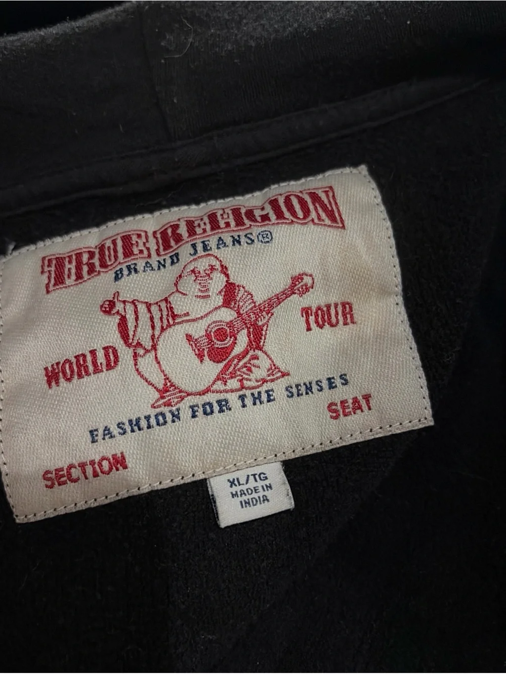 Vintage TRUE RELIGION Zip Up Hoodie Buddha Classic Logo Sweatshirt Y2K Mono